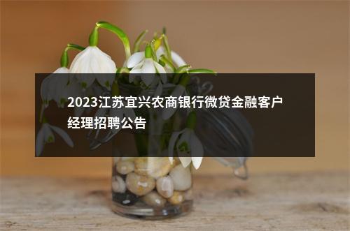 2023江苏宜兴农商银行微贷金融客户经理招聘公告                进入阅读模式 图片